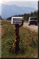 The WinterCabin mailbox on the Alaska Highway in Tok.
