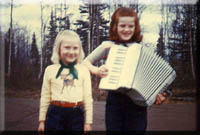 Donna and her sister, newly arrived in Anchorage, Alaska.