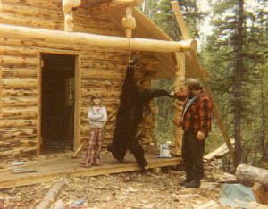 Katherine and Dick with a black bear.