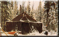 The Tent In Tok, the family's army tent, home for 13 months.
