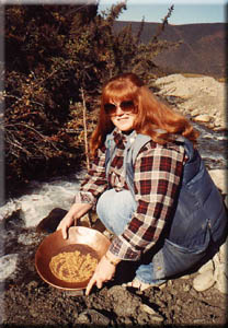 Panning for gold.