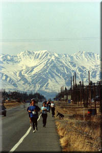 A runner in the annual Tok Trot.