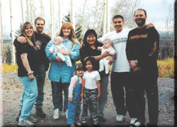 Donna with her kids, grandkids and kids-in-law.